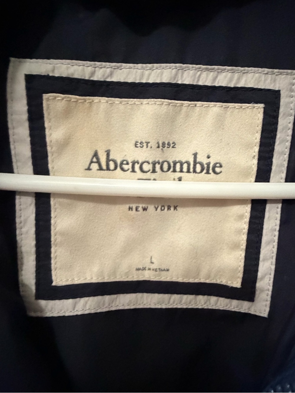 Abercrombie & Fitch Navy Quilted Puffer Jacket with Hood - Picture 4 of 5